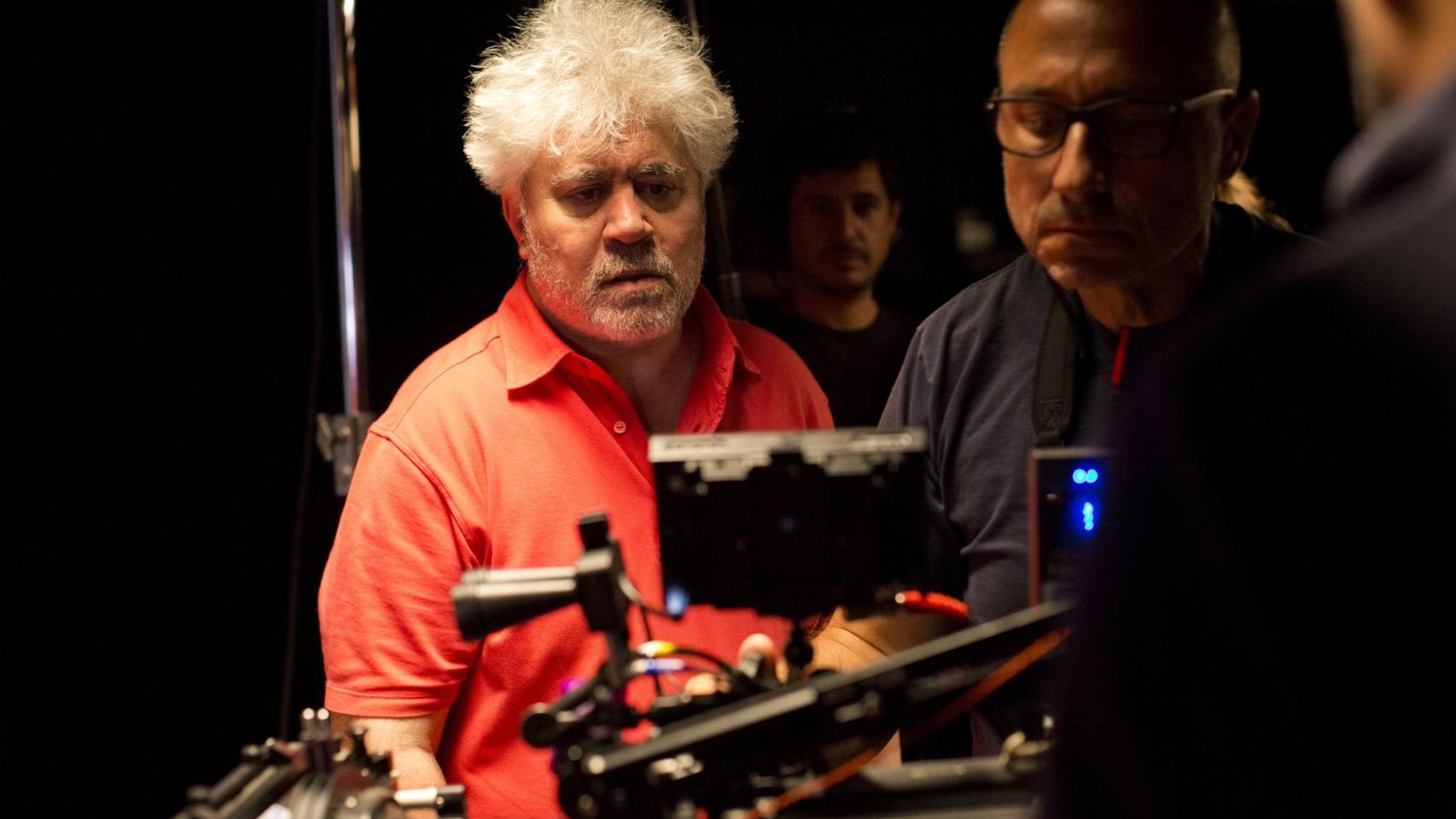 Pedro Almodóvar en el rodaje de Julieta.