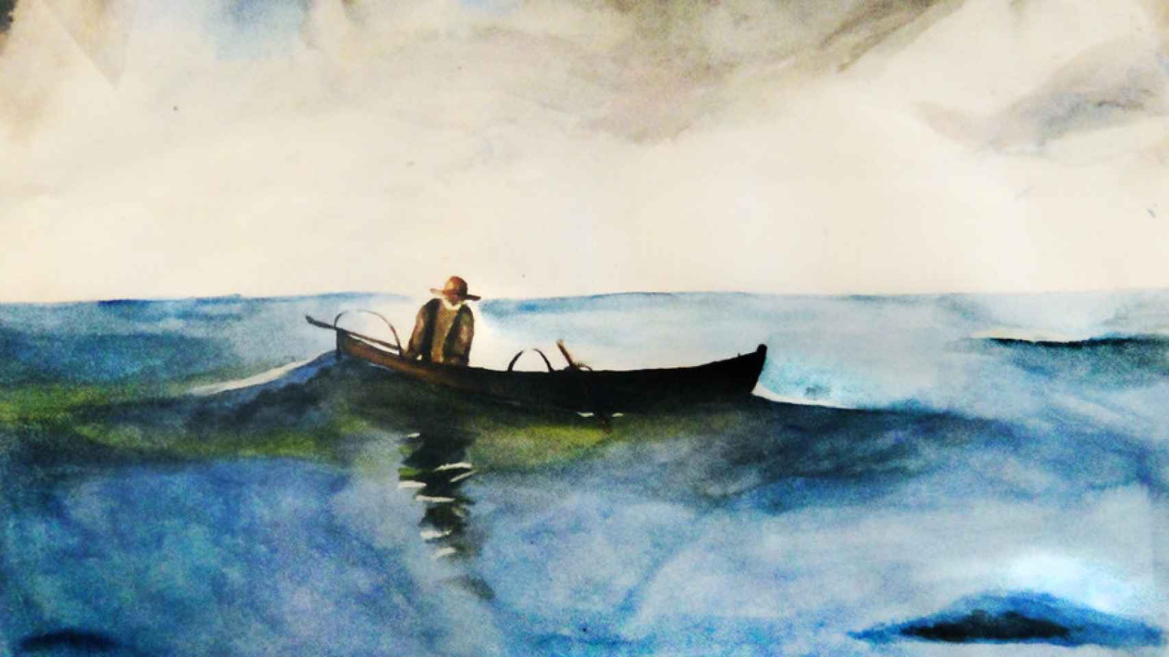Acuarela de El viejo y el mar, obra de Hemingway/  DeviantArt