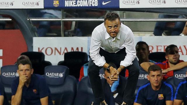 Luis Enrique, durante el partido ante el Alavés.