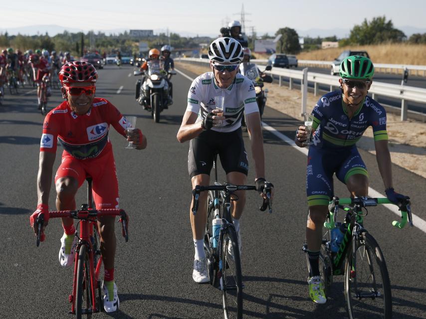 Nairo Quintana, Chris Froome y Esteban Chaves