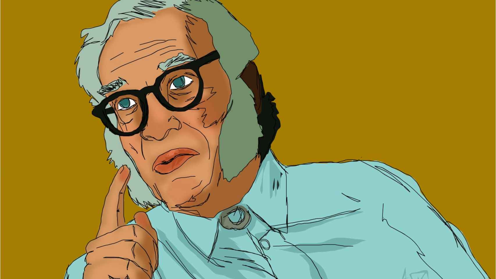 Retrato del escritor Isaac Asimov/www.sketchport.com