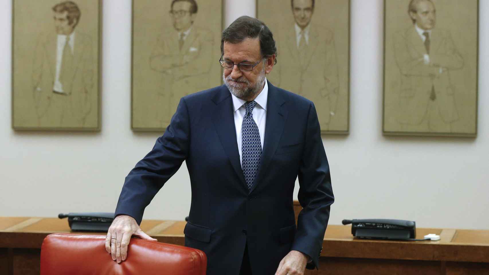 Rajoy, este lunes en la reunión de su grupo parlamentario en el Congreso