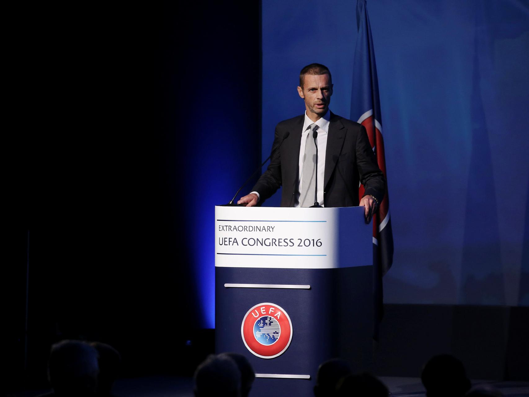 Aleksander Ceferin, durante el congreso de la UEFA.