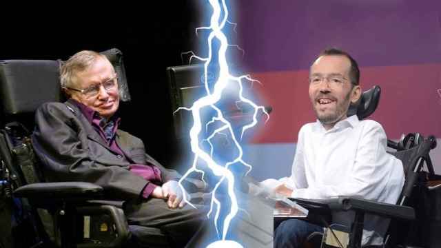 Stephen Hawking, a la izquierda, y Pablo Echenique, a la derecha.