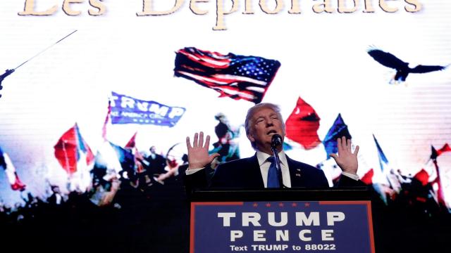 Trump en un momento del mitin de este viernes en Miami