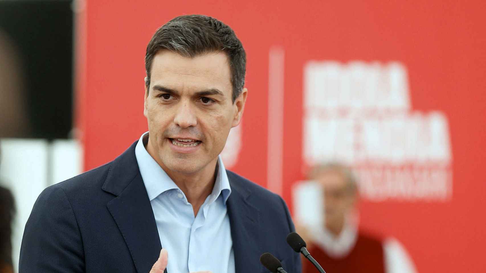 Pedro Sánchez, en un acto de campaña electoral.