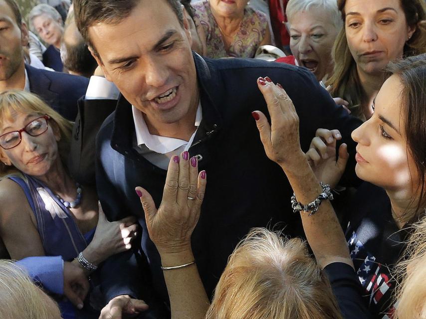 Sánchez, en su mitin de este domingo en Galicia.