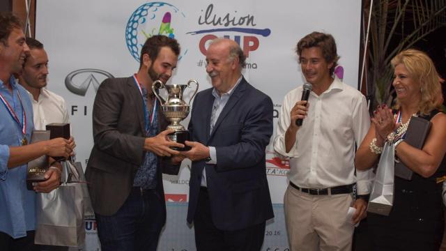 Vicente del Bosque, durante la entrega de premios de la Ilusión Cup.