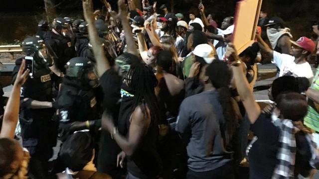 Manifestación en Charlotte.