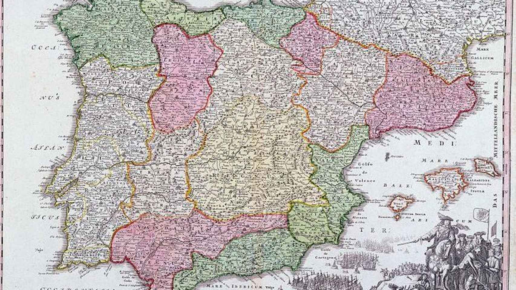 Mapa de España en 1710/ CC