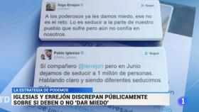 TVE mete 'miedo' en su particular visión de la pelea entre Iglesias y Errejón