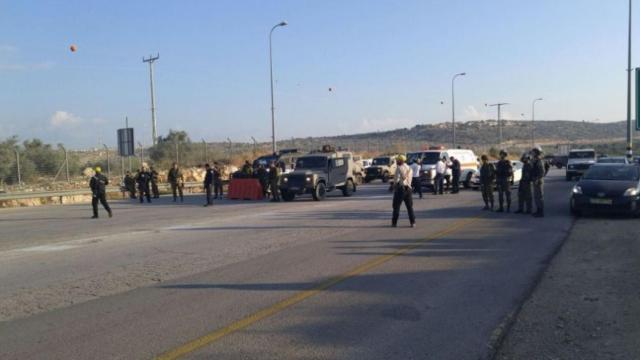 Momentos posteriores al suceso en el puesto de control de Eliyahu (Cisjordania).