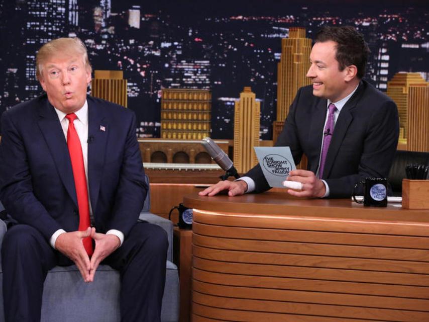 El candidato republicano con Jimmy Fallon