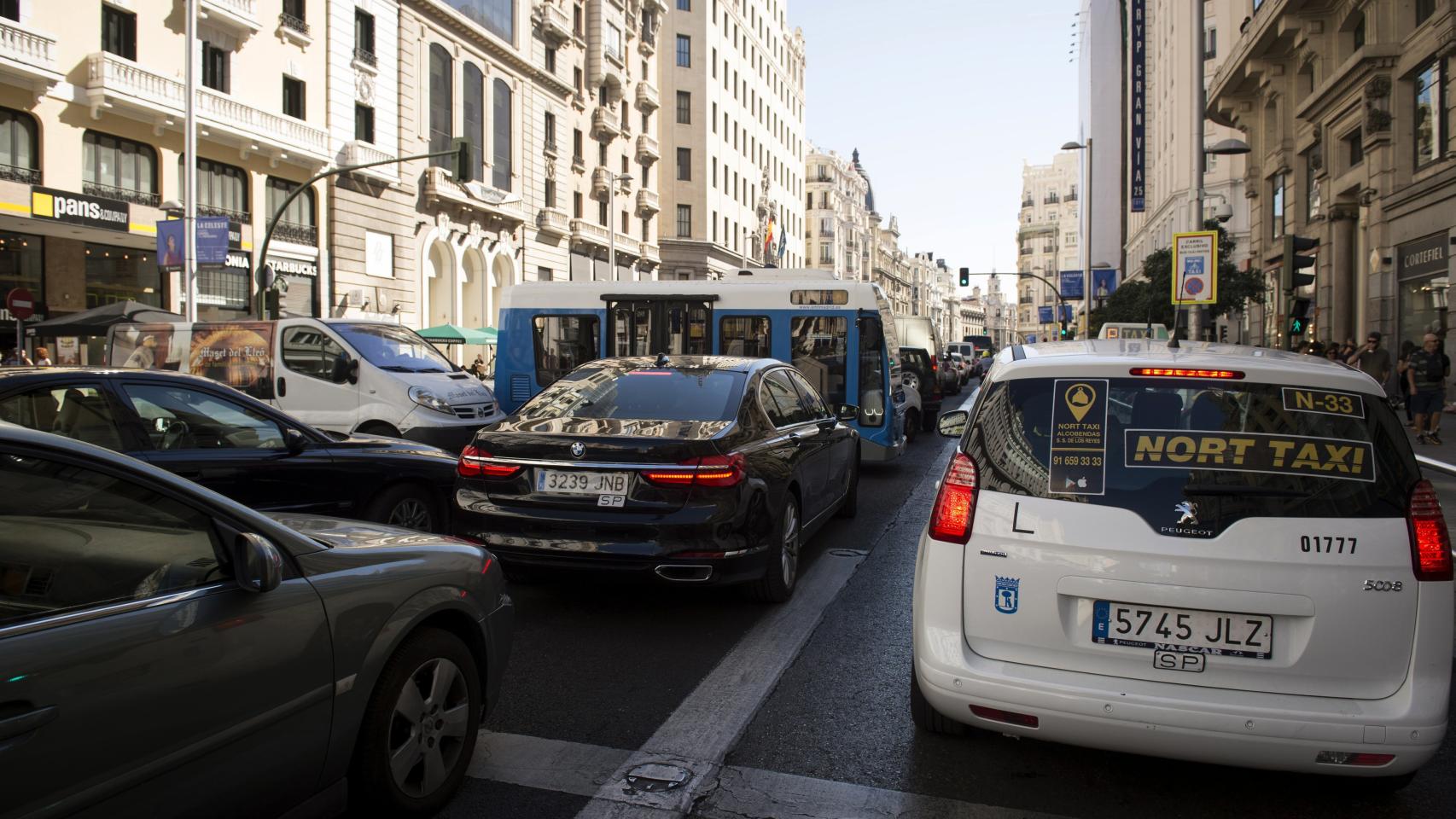 Un atasco en Madrid.