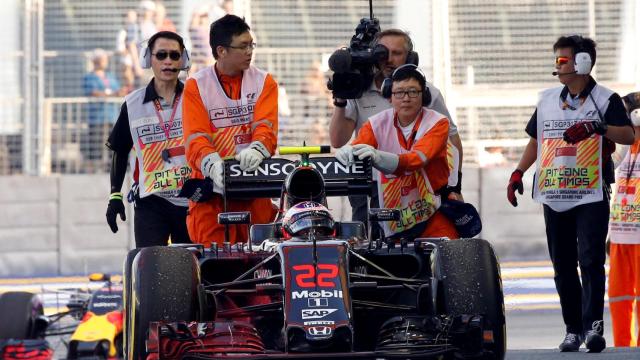 El piloto de McLaren Jenson Button, en el último Gran Premio de Singapur.