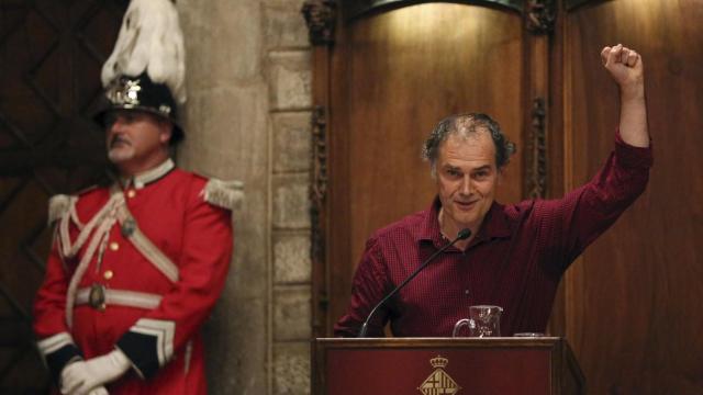 Javier Pérez Andújar durante el pregón de apertura de las fiestas de la Mercè.