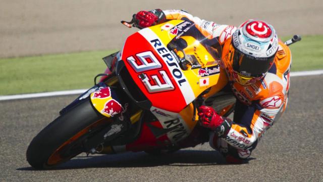 Marc Márquez durante el Gran Premio de Aragón.