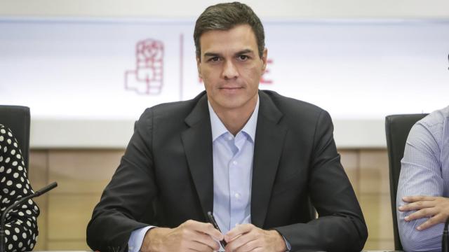 Pedro Sánchez durante la reunión de la Ejecutiva del PSOE, hoy en Ferraz