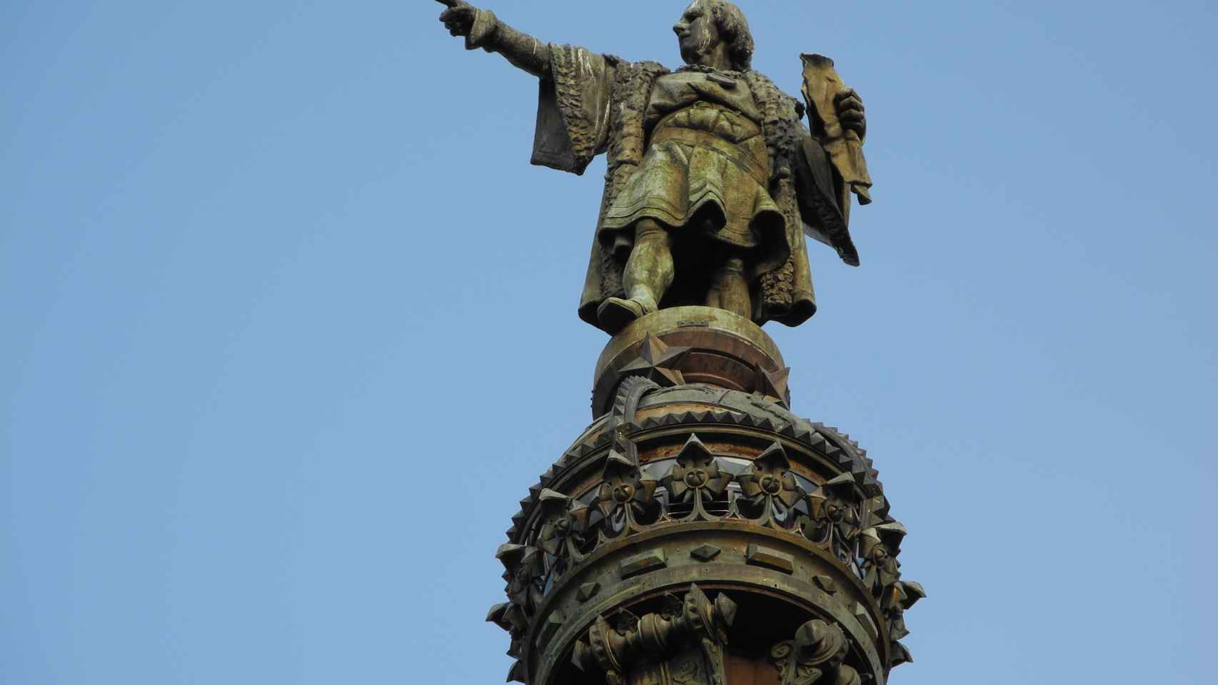 La estatua de Cristobal Colón en Barcelona.