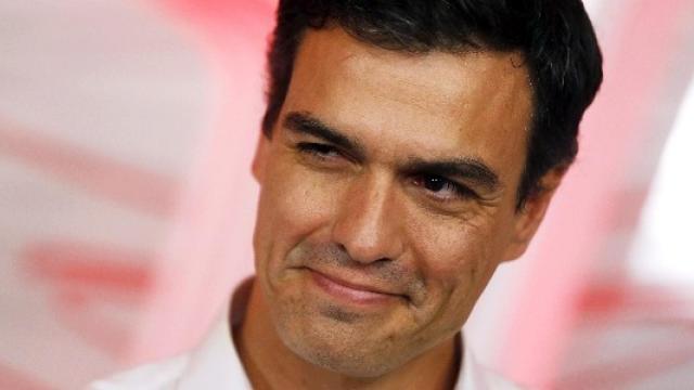 Pedro Sánchez tras ser elegido secretario general del PSOE en 2014.