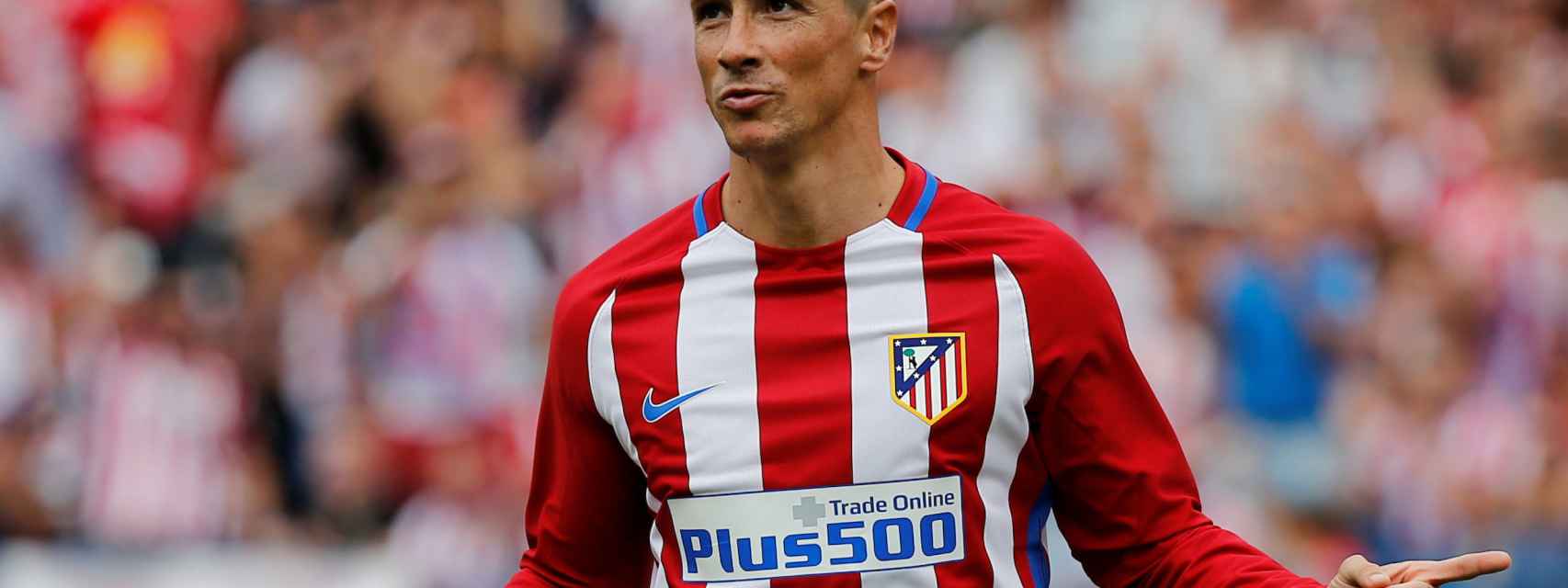 Fernando Torres en el partido contra el Sporting.