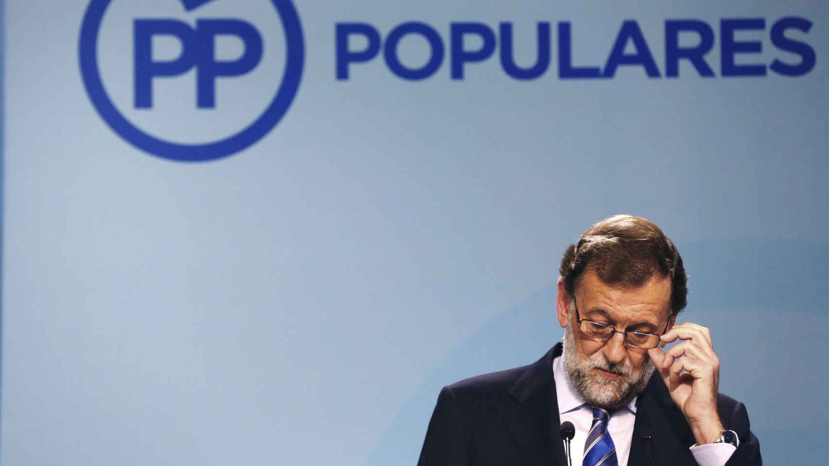 El líder del PP, Mariano Rajoy, durante una rueda de prensa.