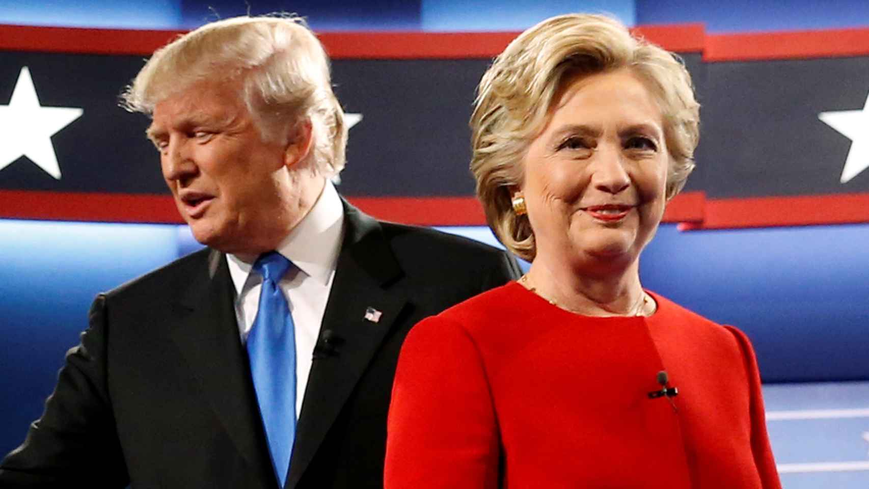 Trump y Clinton en el debate.