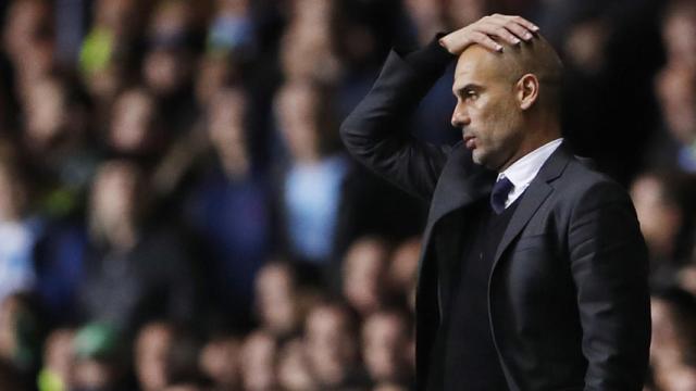 Guardiola durante el partido en Glasgow.