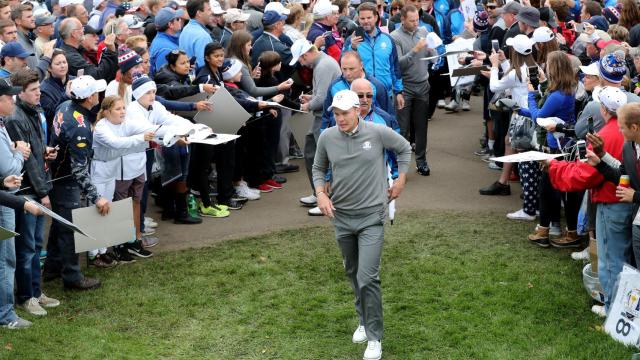 Danny Willett practica en el Hazeltine National Golf Club, donde se disputará la Ryder Cup.