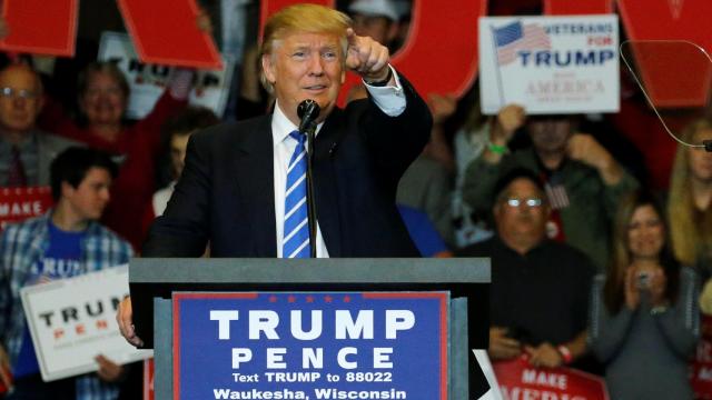 El candidato republicano, Donald Trump, durante un acto de campaña.