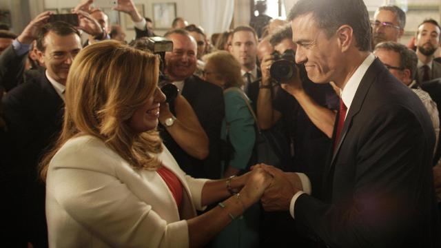 Susana Díaz y Pedro Sánchez.