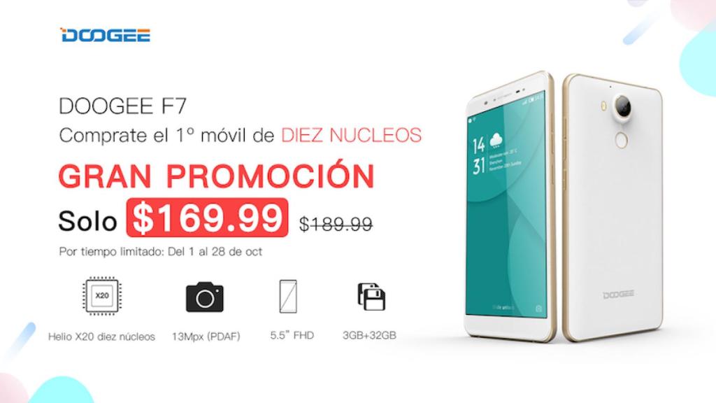 Doogee F7, el móvil de diez núcleos más barato