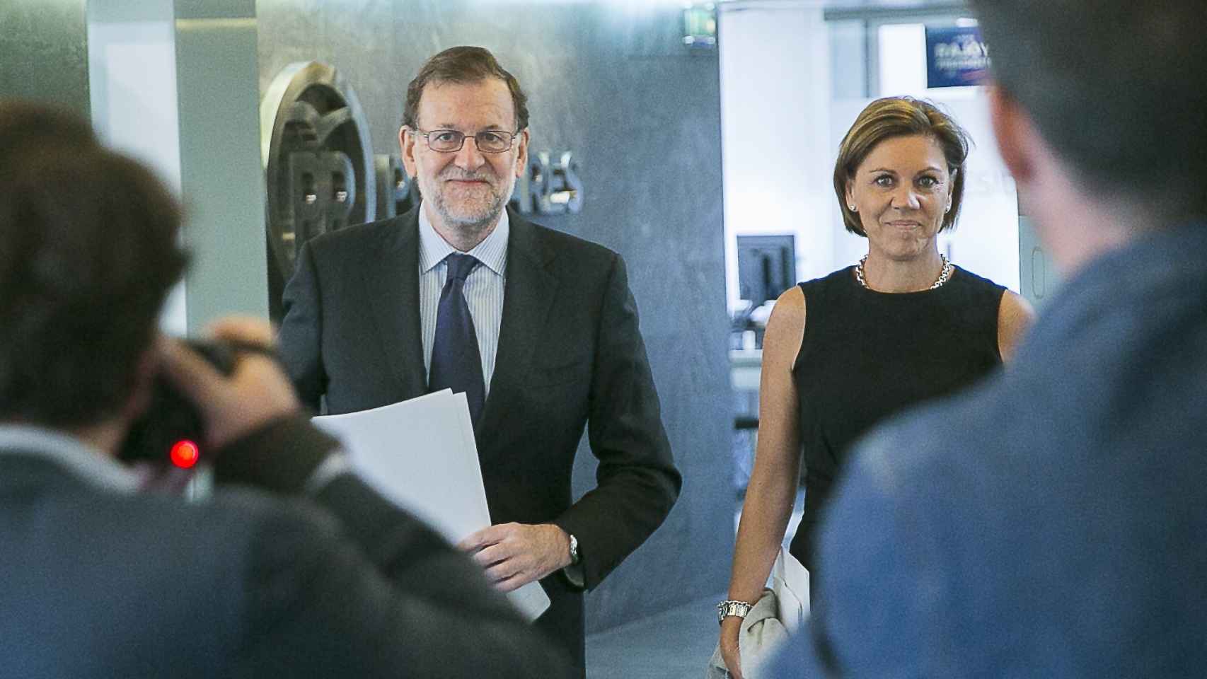 Mariano Rajoy junto con María Dolores de Cospedal.