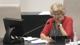 Manuela Carmena en un pleno del Ayuntamiento.