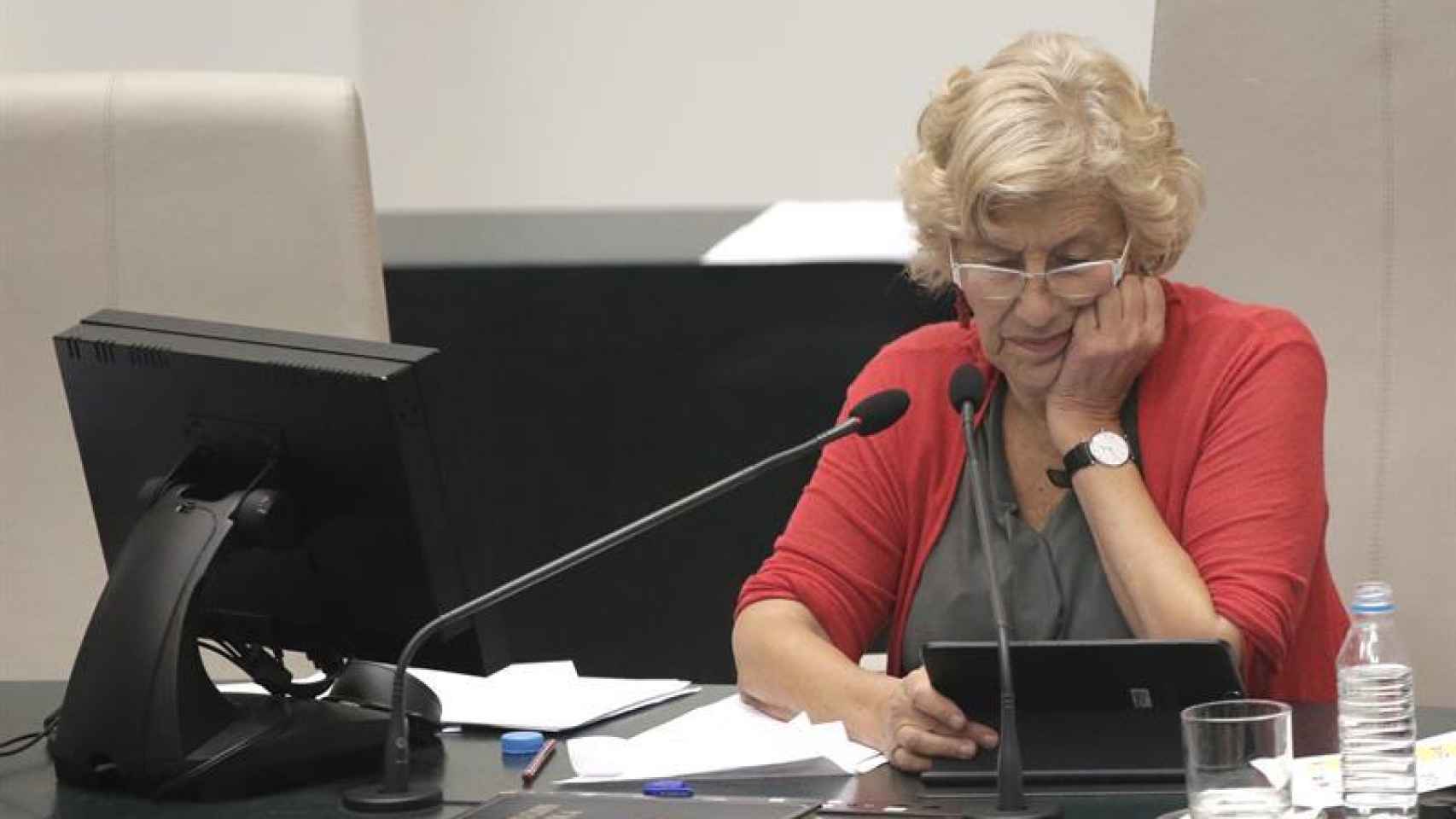 Carmena, en el pleno del Ayuntamiento el pasado 28 de septiembre.