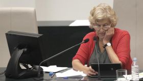 Carmena, en el pleno del Ayuntamiento el pasado 28 de septiembre.