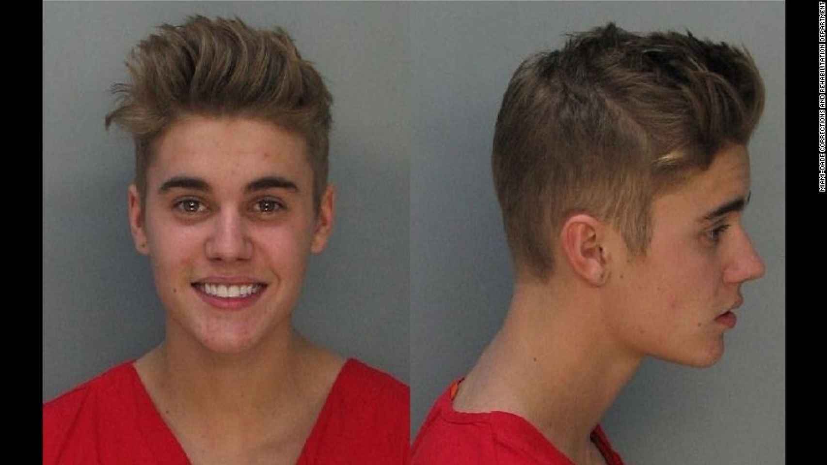 La foto de detención de Justin Bieber.