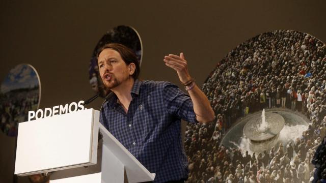 Pablo Iglesias, durante su evento en Madrid.