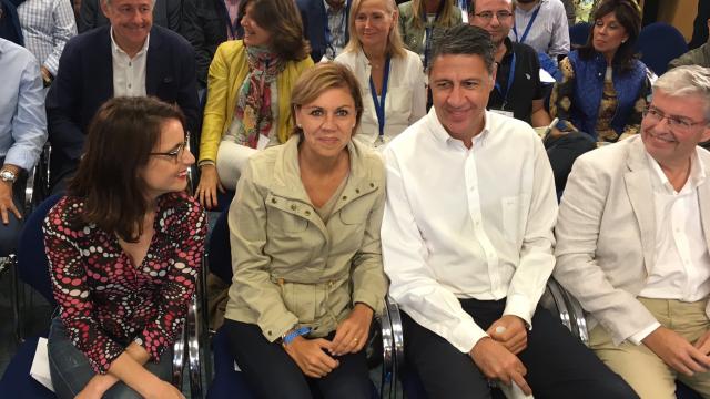 María Dolores de Cospedal y Xabier García Albiol en el acto celebrado en Cambrils.