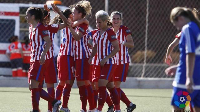 Las jugadores del Atlético celebran un gol.