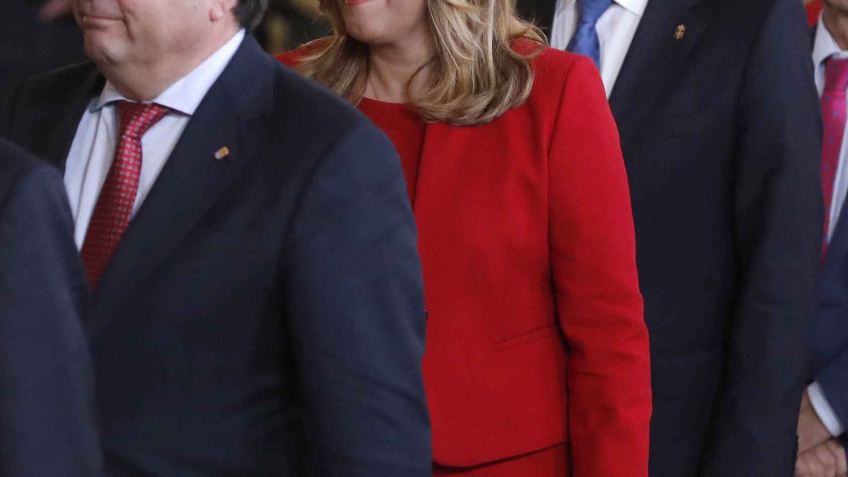 Vara, Díaz y Fernández en la recepción del Palacio Real