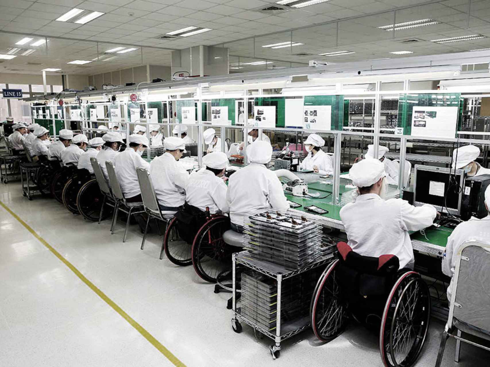 Una imagen de la cadena de producción en China.