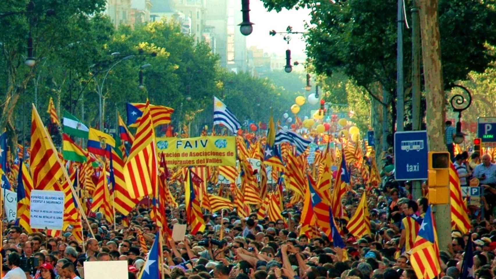 Manifestación a favor del independentismo catalán en 2010.