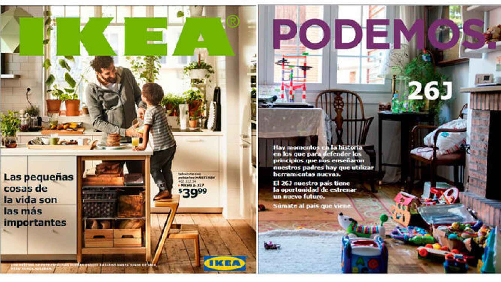 Programa electoral de Podemos a imagen del catálogo de Ikea.