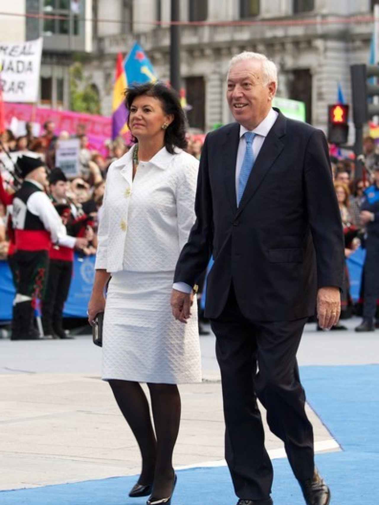 Isabel Barreiro junto a su esposo Manuel García Margallo en los Príncipes de Asturias 2013