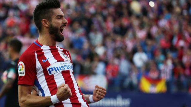 Carrasco celebra su gol en la victoria contra el Granada.