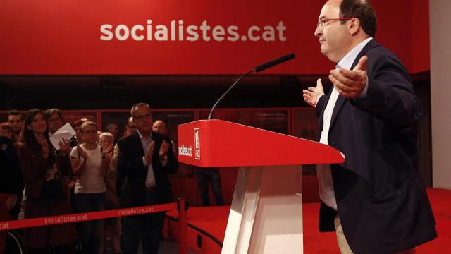 Miquel Iceta durante su intervención al ser reelegido.