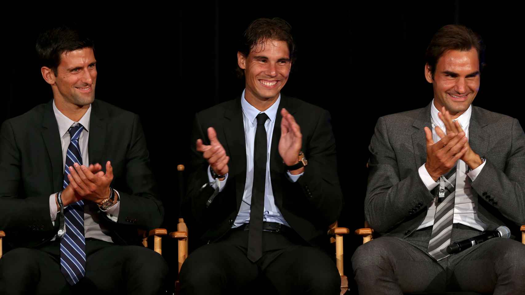Djokovic, Nadal y Federer en una gala de la ATP.