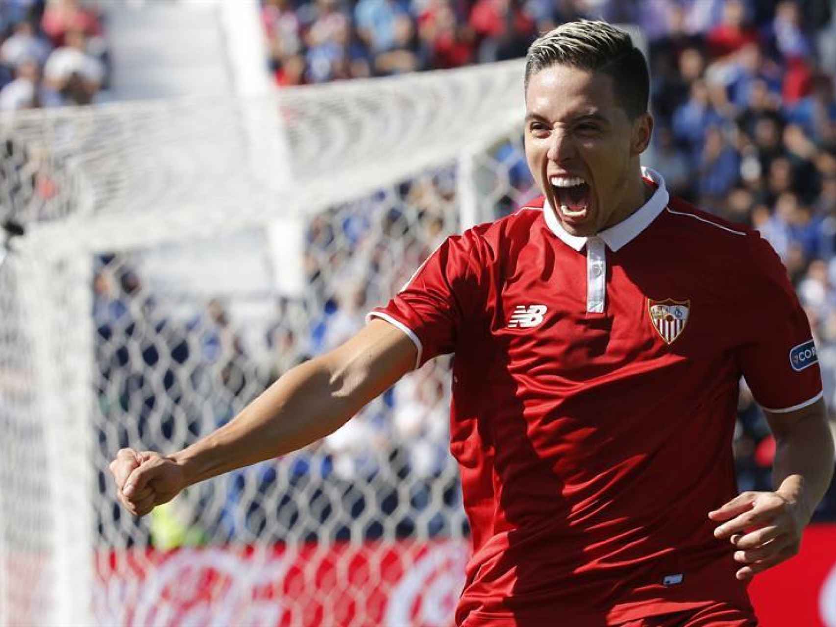 Nasri celebra un gol del Sevilla.