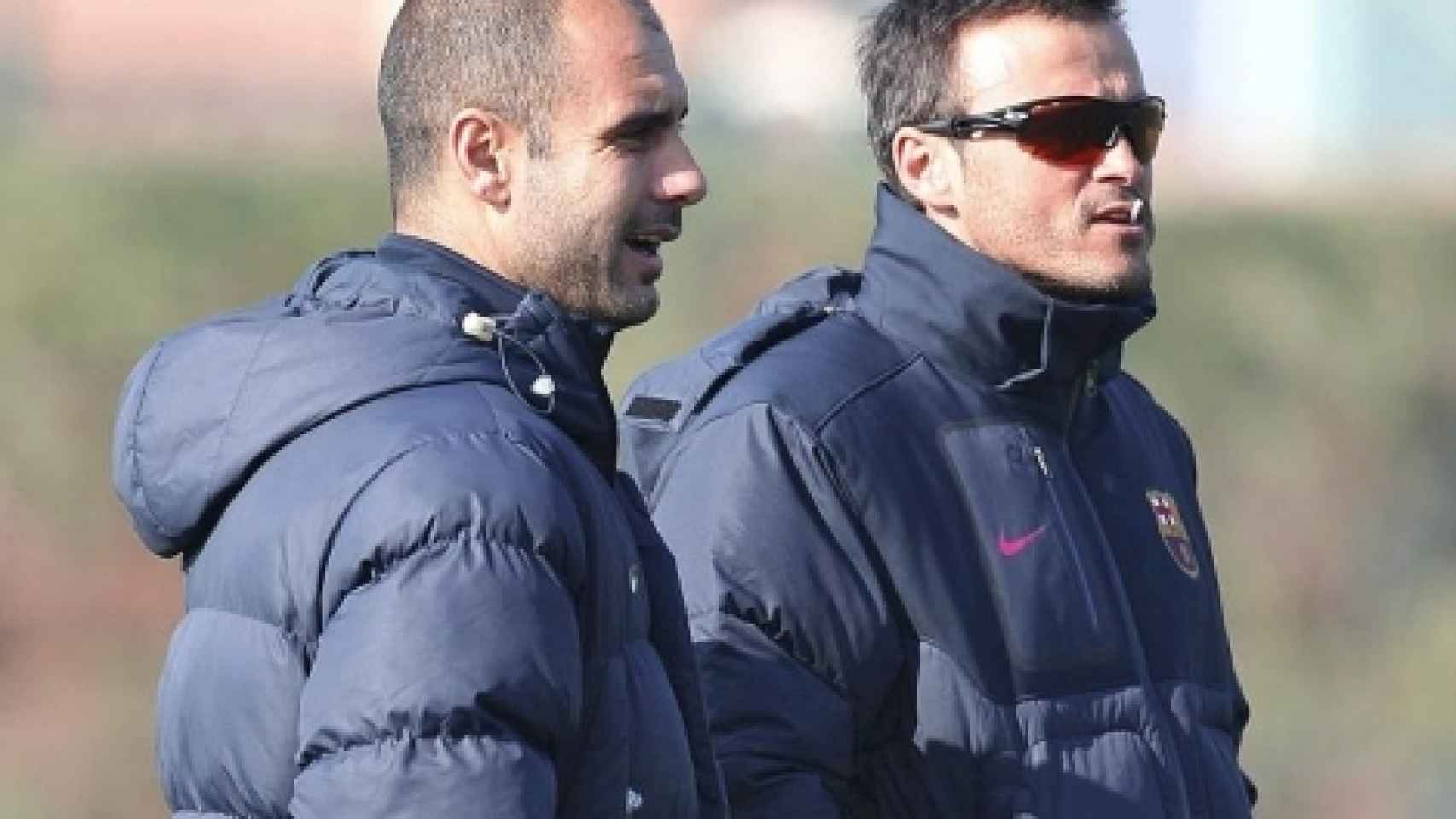 Guardiola y Luis Enrique, cuando coincidieron en Barcelona.
